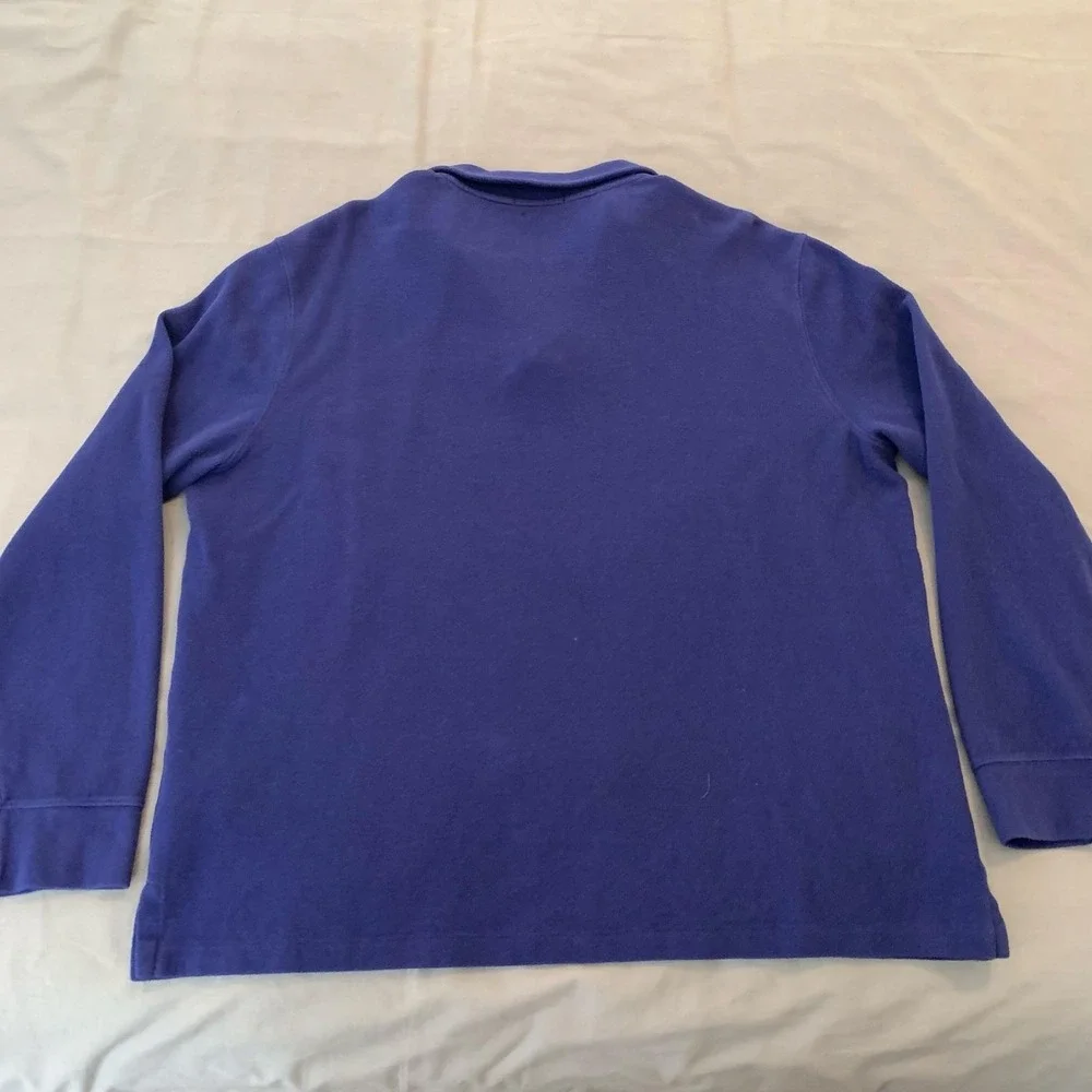 Polo Ralph Lauren Sweater Mens XL Blue Estate Rib 1/4 Zip Mock Neck Pullover